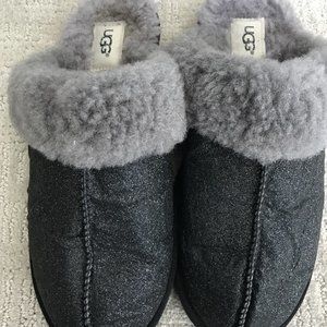 UGG Scuffette II Black Sparkle slippers